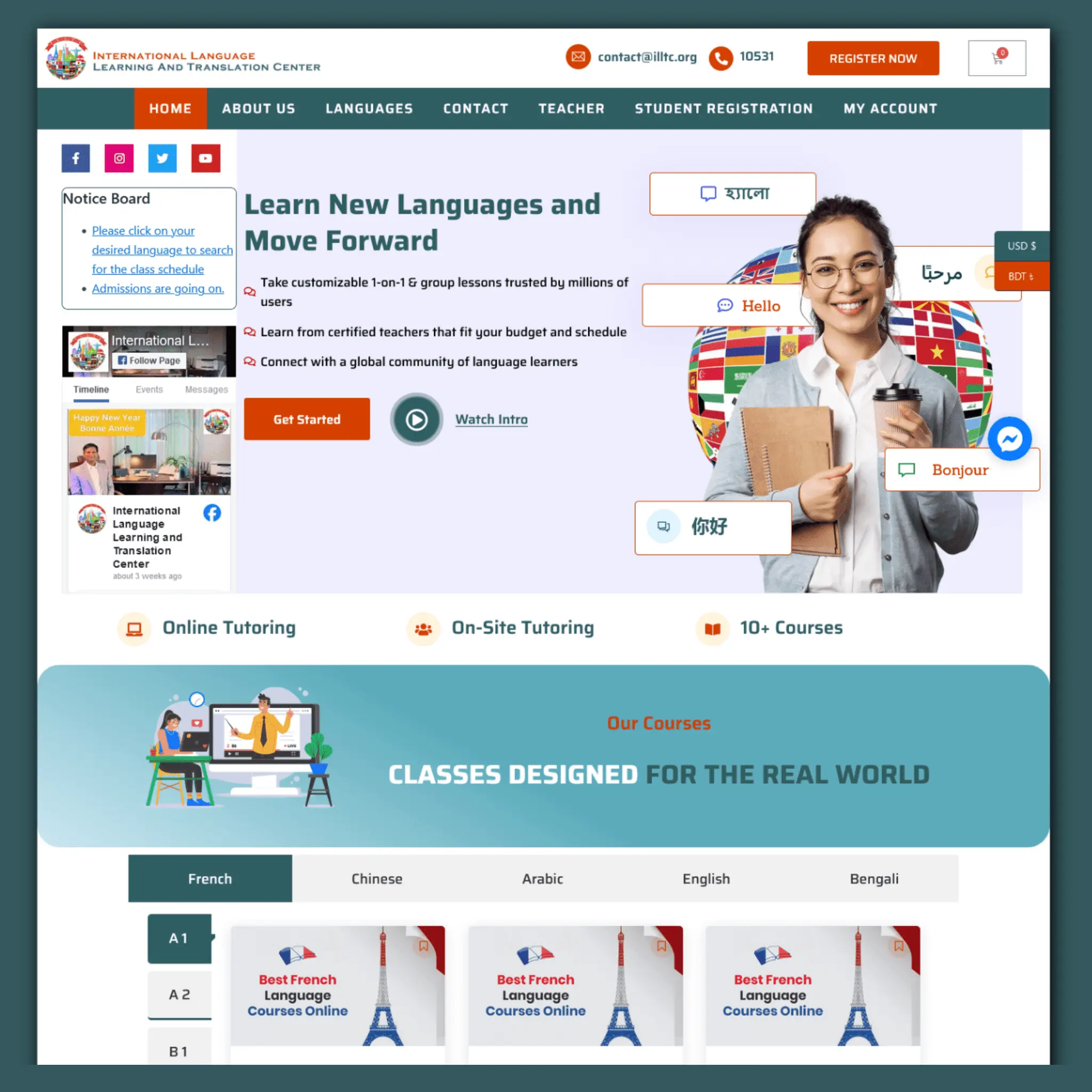 Language Learning website