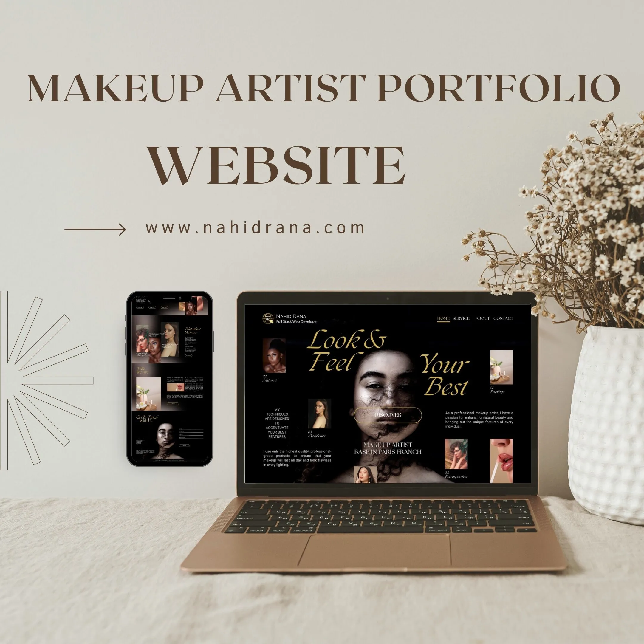 Dark Mode Makeup Artist Portfolio Website