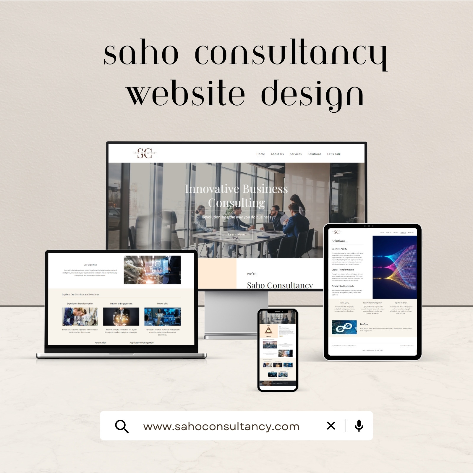 saho consultancy website design